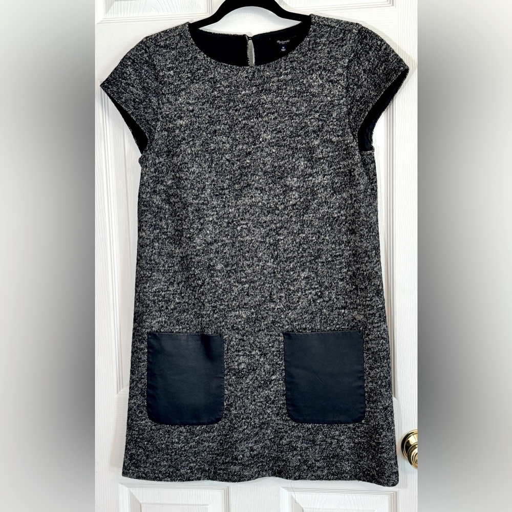 Madewell Gray Mini Dress with Black Pockets